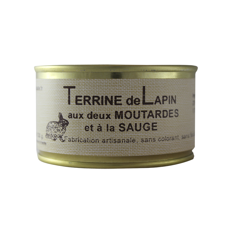 Terrine de Lapin aux 2 moutardes et sauge 130 g Terrine de Lapin aux 2 moutardes et sauge 130 g